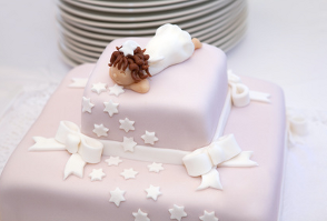 image of a christening cake at Roundwood in Norwich